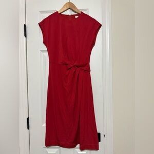 Vibrant Red Midi Dress